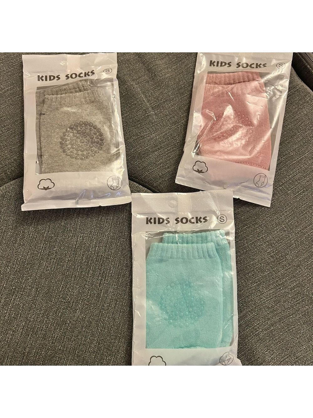 Baby Socks Set Gray Pink Blue Small